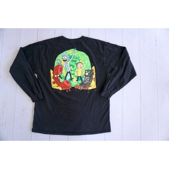 Rick and Morty Adult Swim Pizza Universe Long Sleeve Tee - Size L - Picture 2 of 4